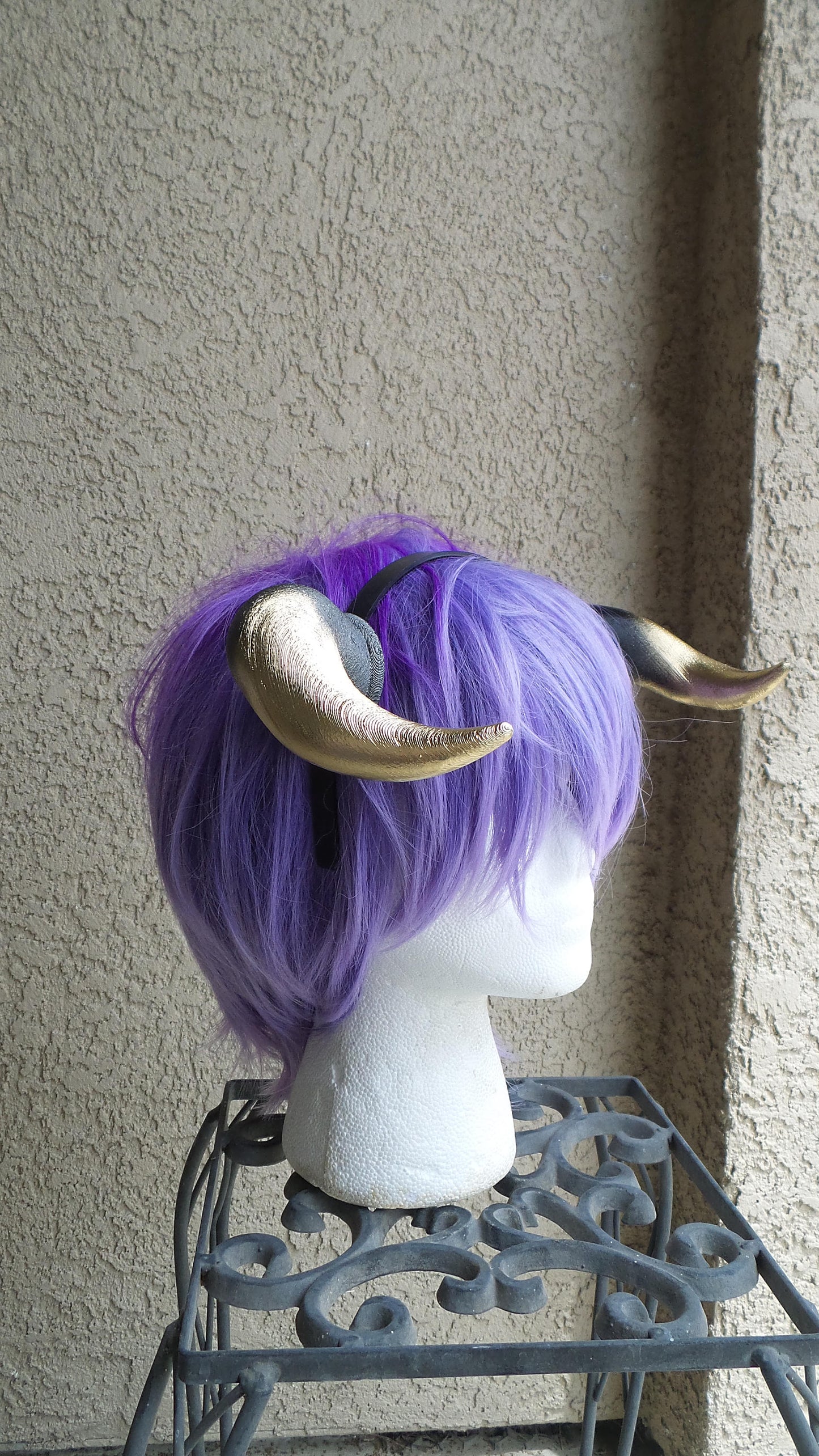 3D printed Light weight bull horns Ombre gold black fursuit horns Matador horns