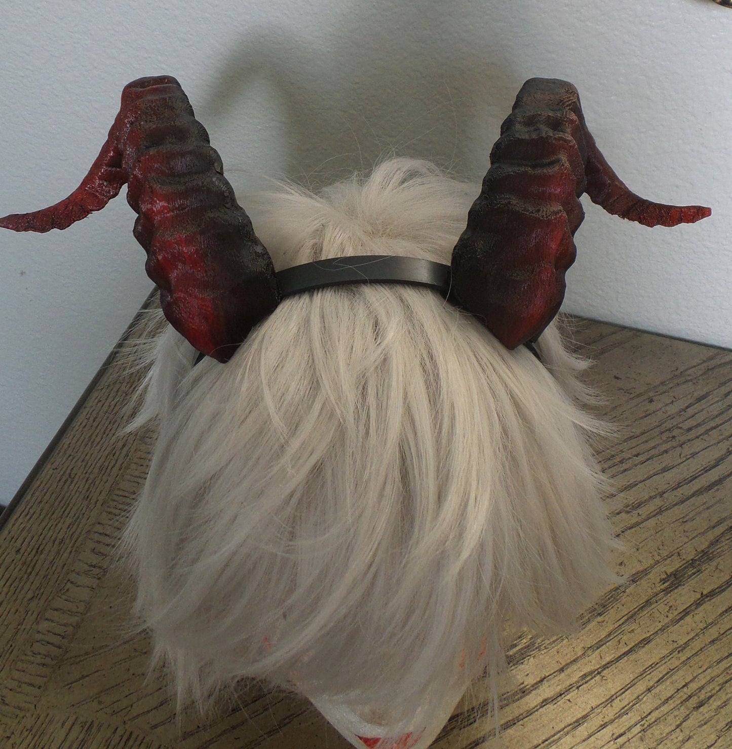New Arrival: Beast Grand Costume Cosplay ULTRA LIGHT WEIGHT Curled Beastly Horns red highlights