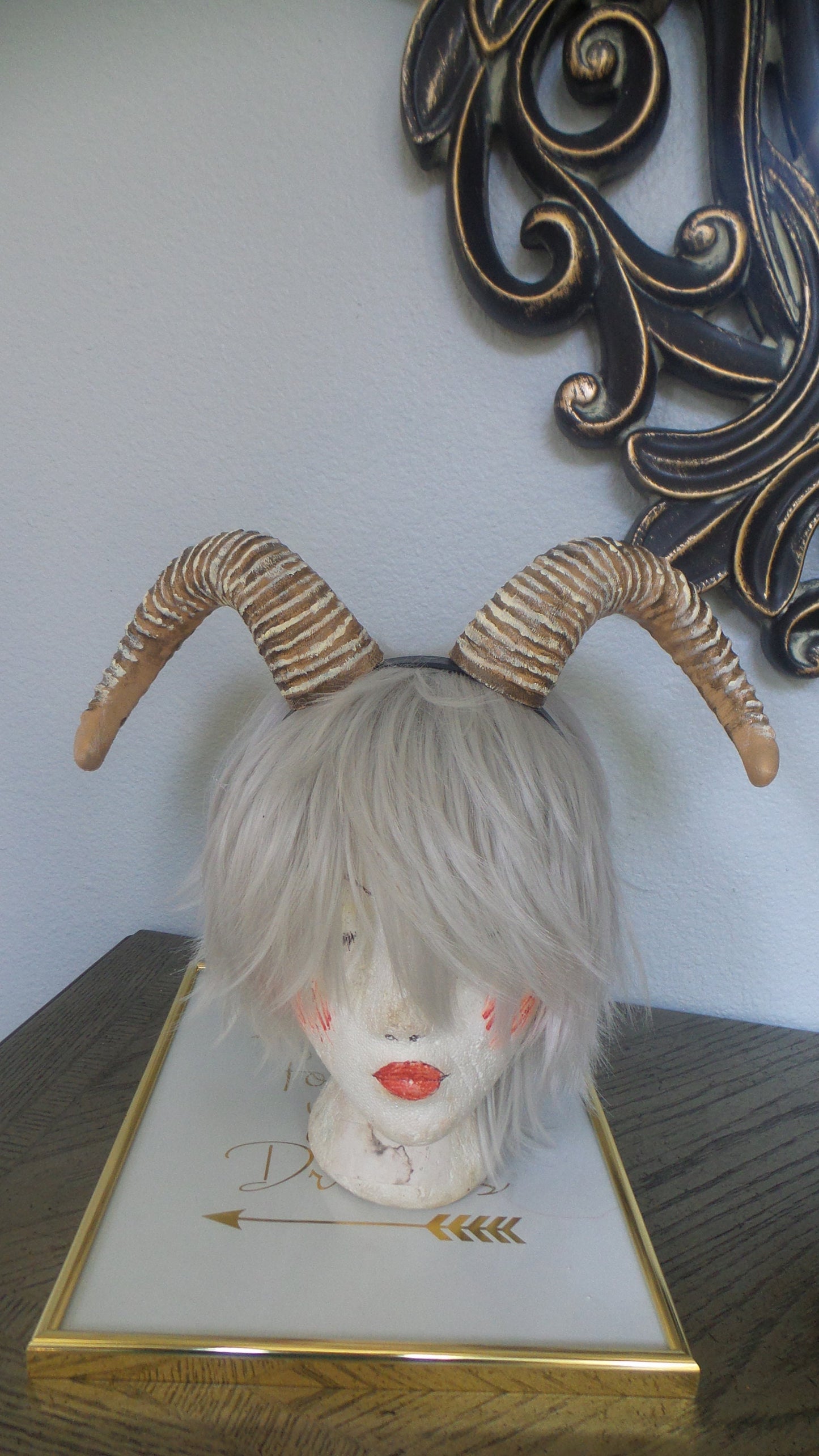 NEW ARRIVAL RAM horns headband 3D printed cosplay comicon fantasy horns