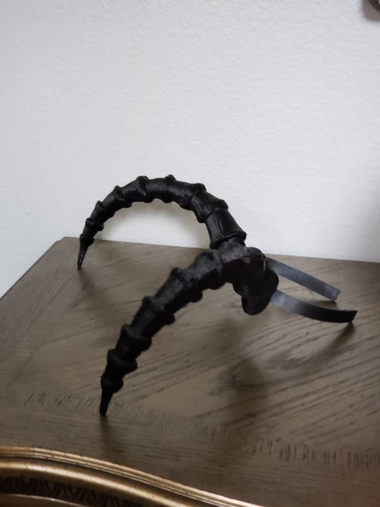 Mountain Goat horns Krampus horns on headband lightweight cosplay horned headband long and thin Photo prop horns Furry addition