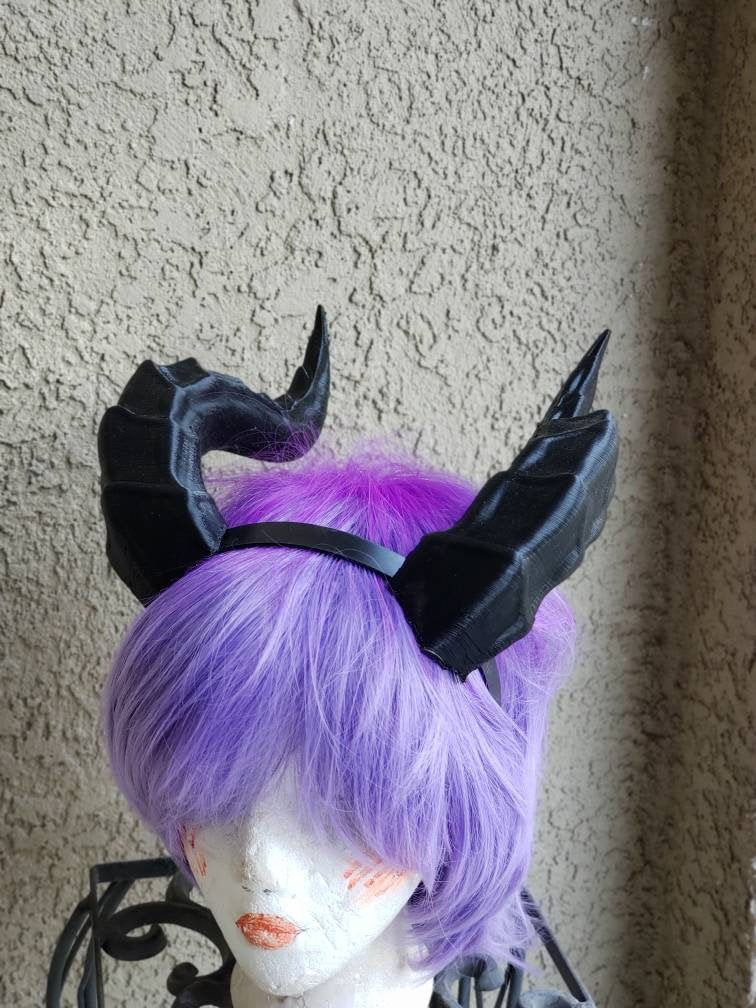 Fantasy Large Dragon horns Snake Dragon 3d printed horns on headband dragon costume headdress large goat horns beast horns dinosaur cosplay