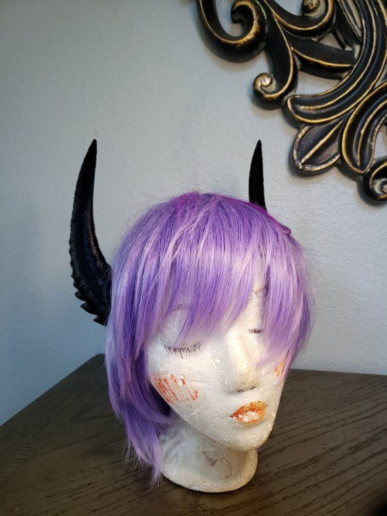 Fantasy Dragon inspired 3d printed horns on headband Larp costume addition beast horns lizzard horns multiple positions.