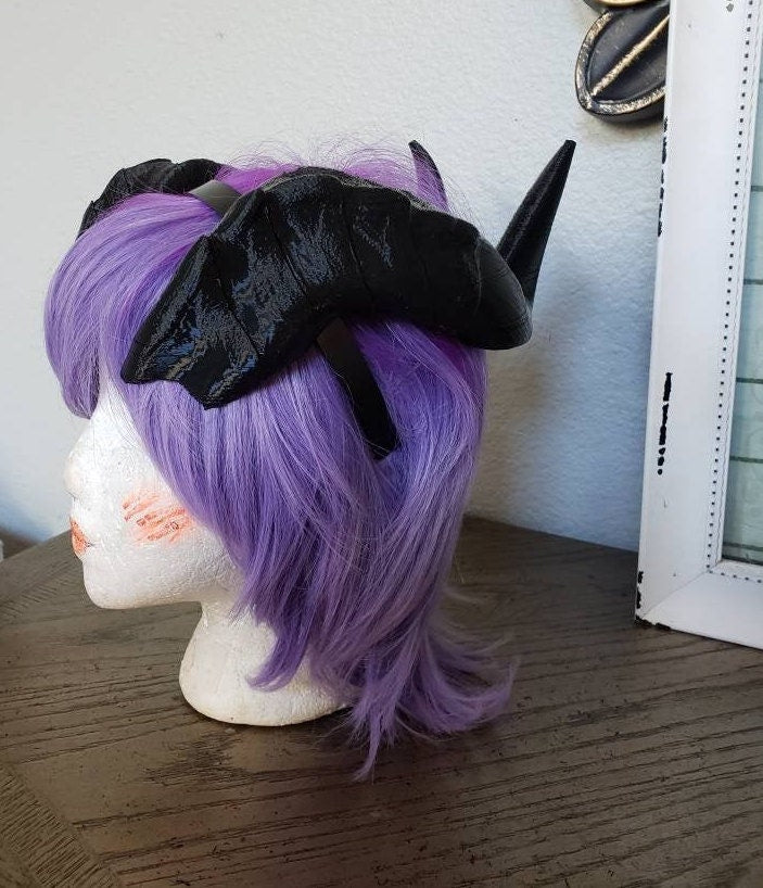 XL Fantasy Cobra Snake Dragon 3d printed horns on headband DIY costume addition dragon comicon fantasy lizzard horns