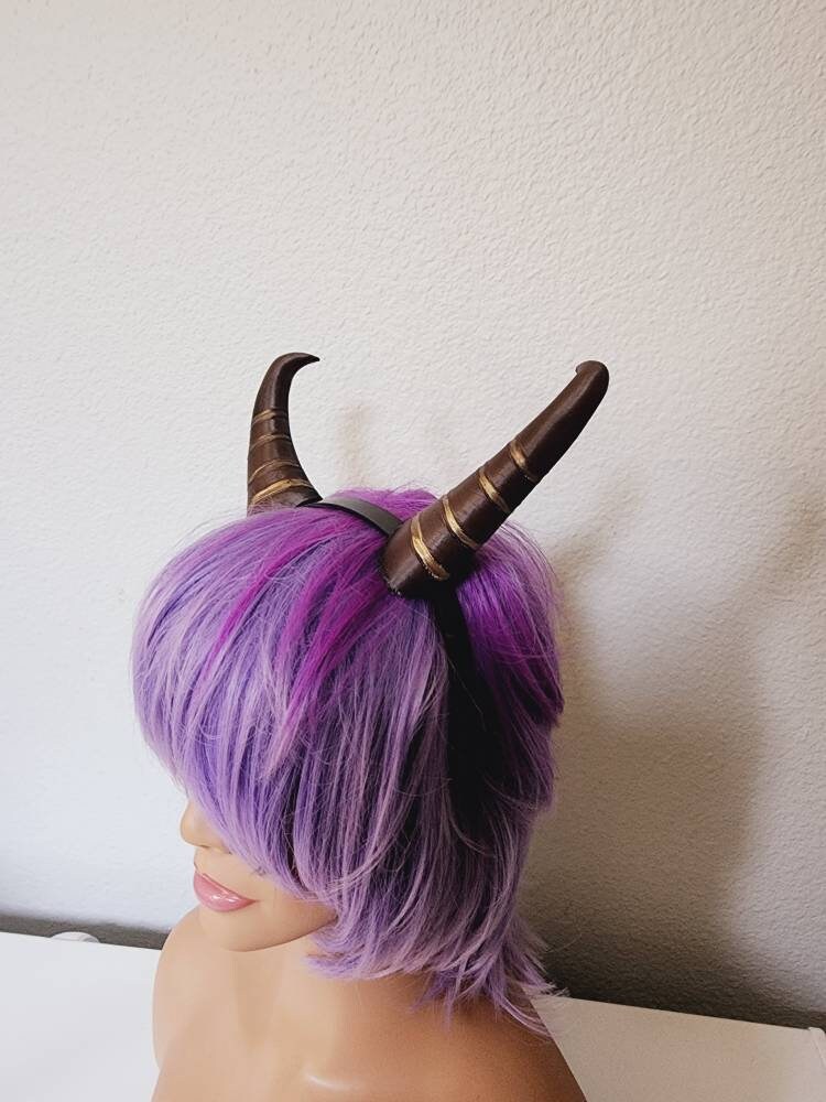 Phil from Hercules Disney headdress horns ultra lightweight attached to a headband cosplay set Headdress Goat horns with stripes