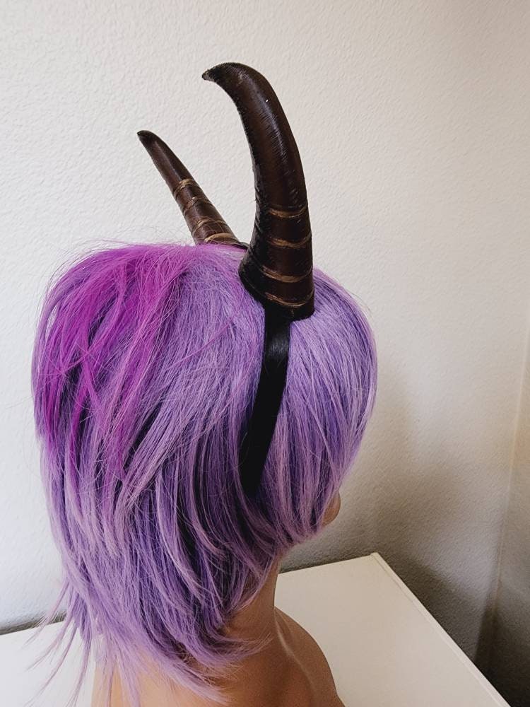 Phil from Hercules Disney headdress horns ultra lightweight attached to a headband cosplay set Headdress Goat horns with stripes
