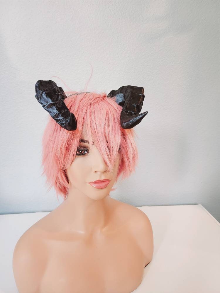 Forward facing Dragon horns Snake Dragon 3d printed horns on headband dragon costume headress large goat horns beast horns dinosaur