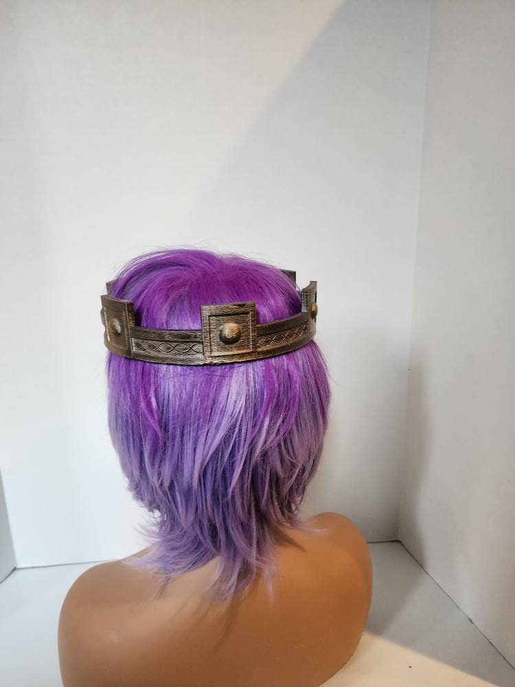 King Arthur style crown viking crown for man larp crown knight headdress head shield 3d printed tiara forged look celtic crown
