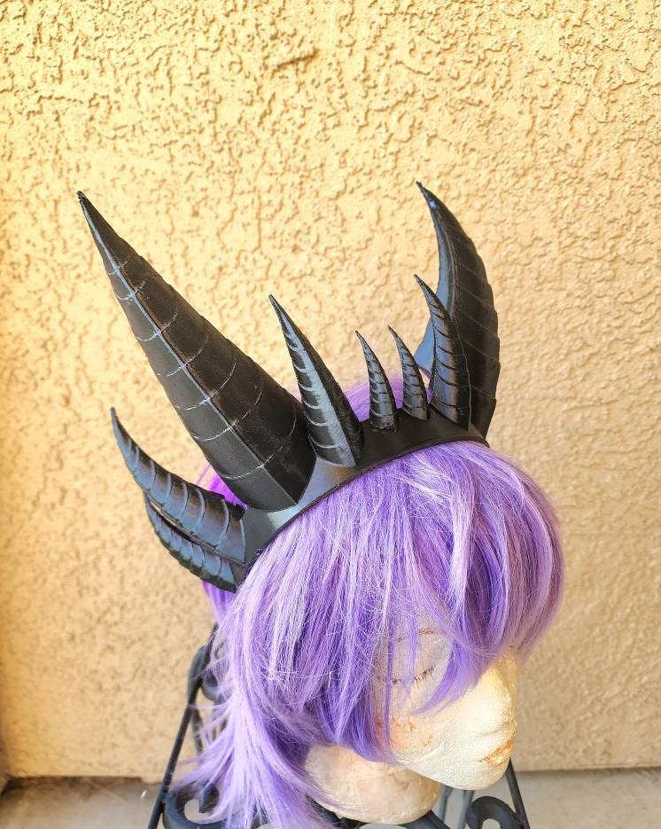 Fantasy Ten Horned Dragon 3d printed horns Dragon crown on headband costume addition dragon comicon fantasy behemoth horns