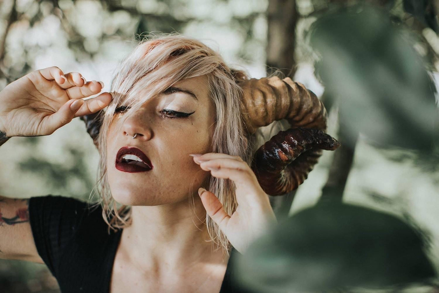 NEW ARRIVAL RAM horns headband 3D printed cosplay Authentic true shape size ram horns wow swirly twisted extra large brown diy sakizou