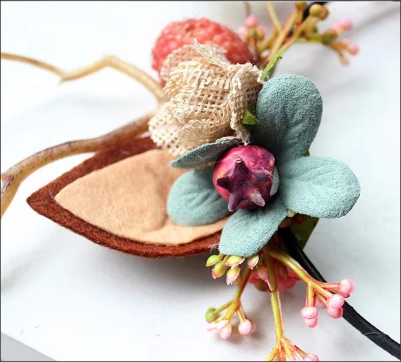 NEW! Holiday tree branch floral butterfly deer headband for kids and adults