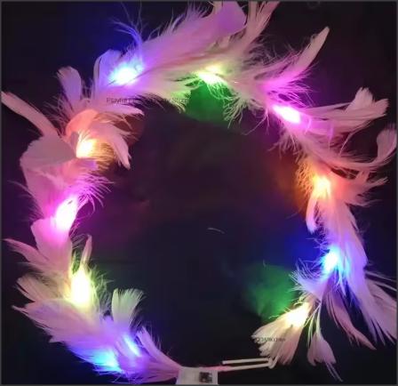 NEW! Holiday Luminous Angel Halo crown headband for kids and adults light up feather crown
