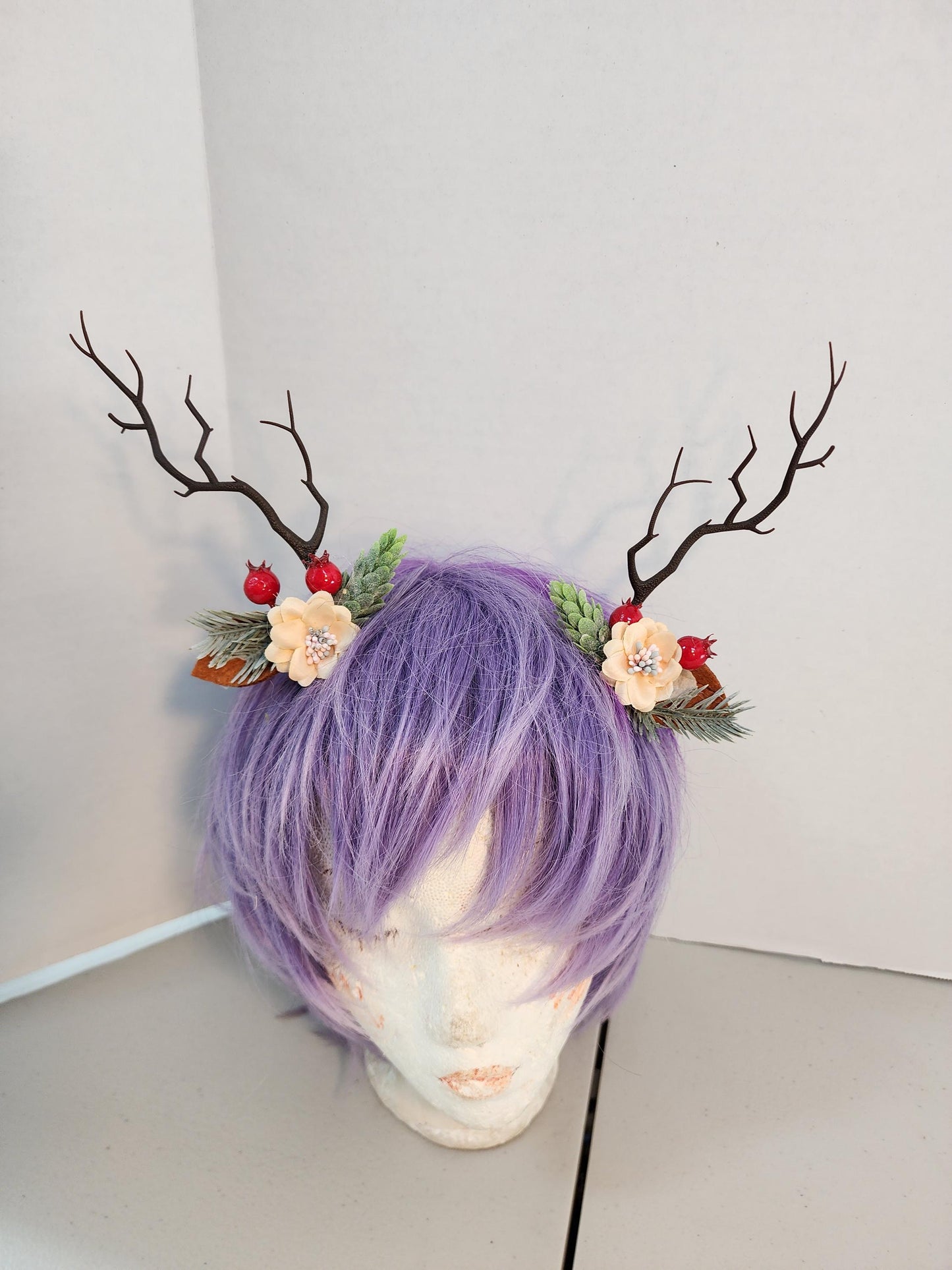 NEW! Christmas tree branch deer antler floral clips for kids and adults