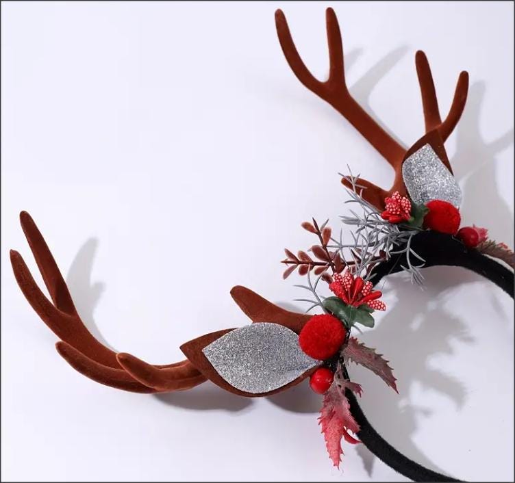 NEW! Christmas tree branch deer antler floral headband for kids and adults