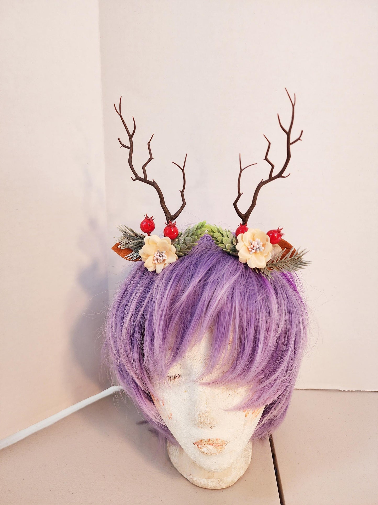 NEW! Christmas tree branch deer antler floral clips for kids and adults