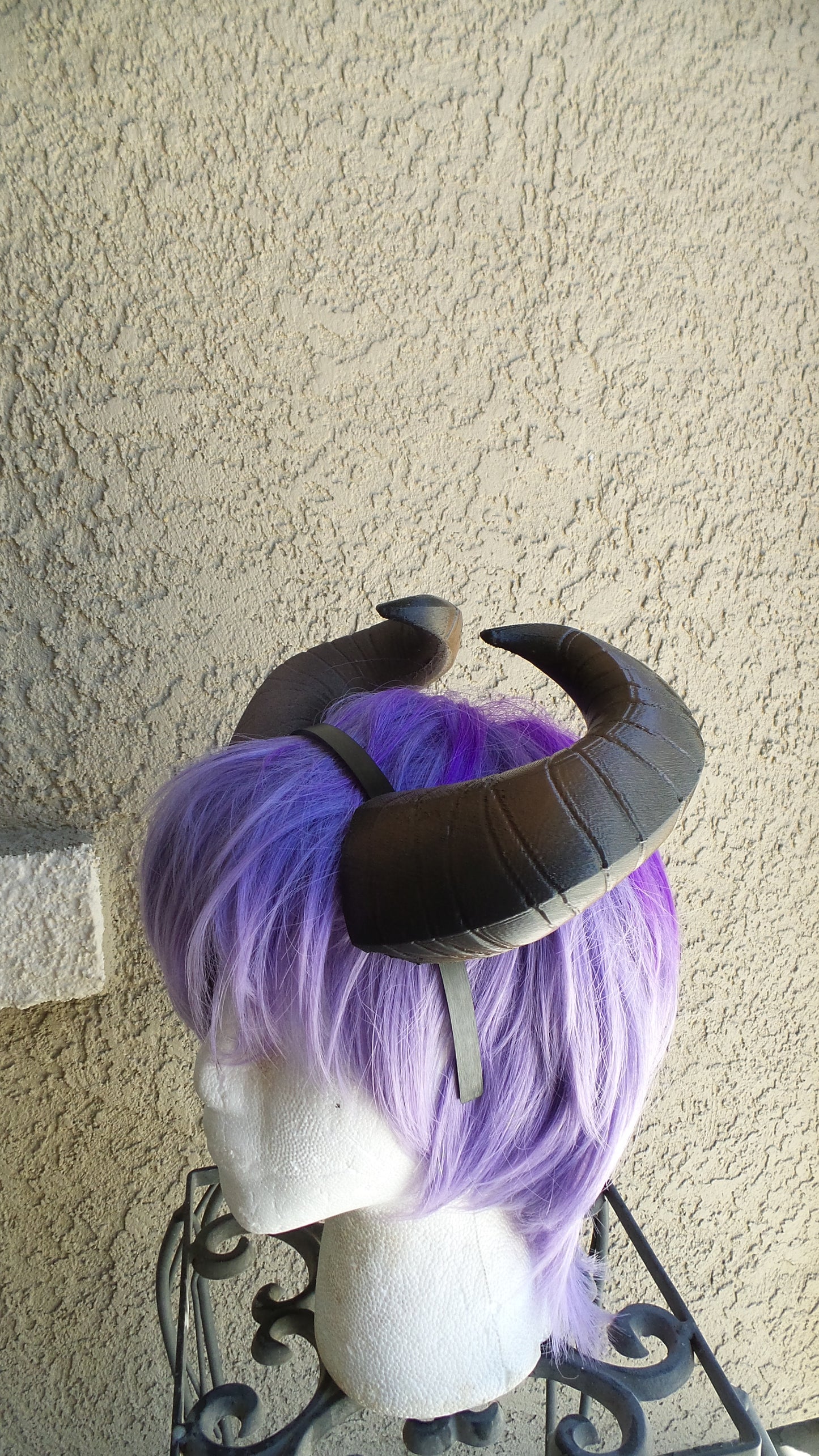 Copy of Copy of NEW ARRIVAL Large Bull Matador horns headband 3D printed cosplay comicon fantasy horns option wow curly black horns overlord - Mud And Majesty
