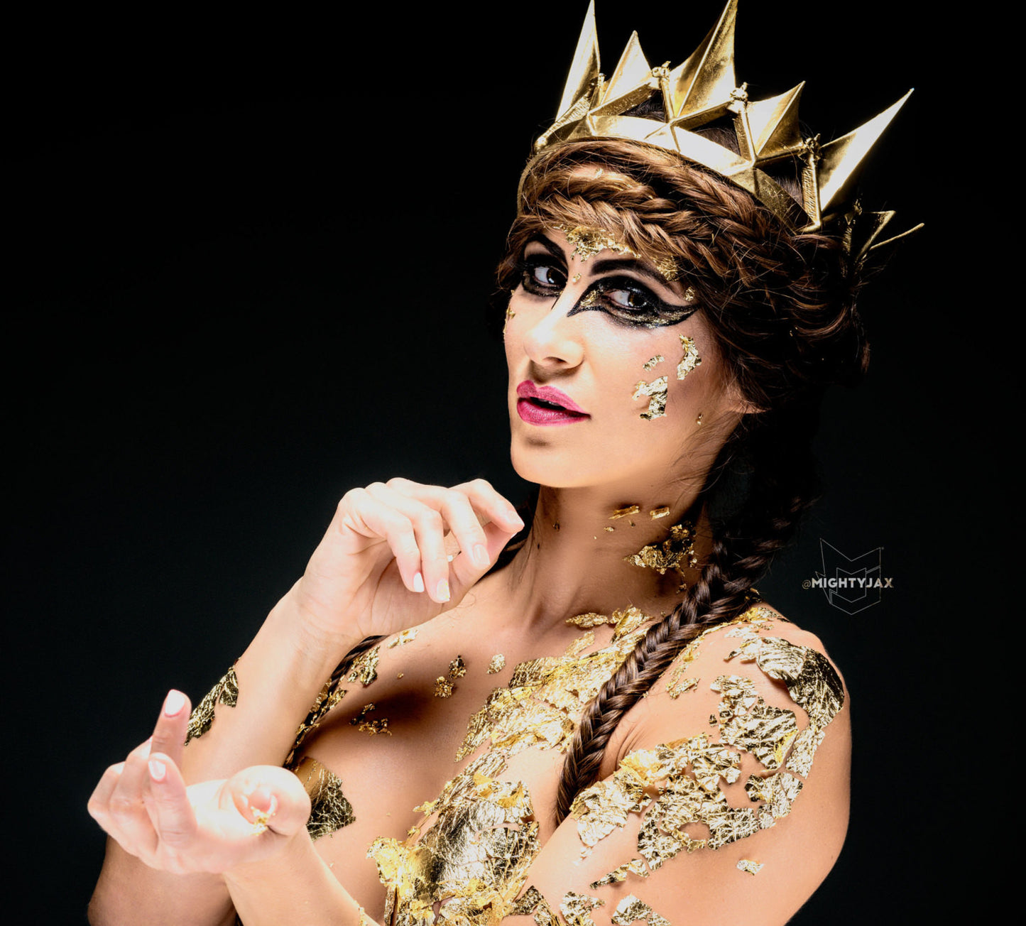 Gold crown Ravenna Inspired Adult queen crown 3d printed - Mud And Majesty