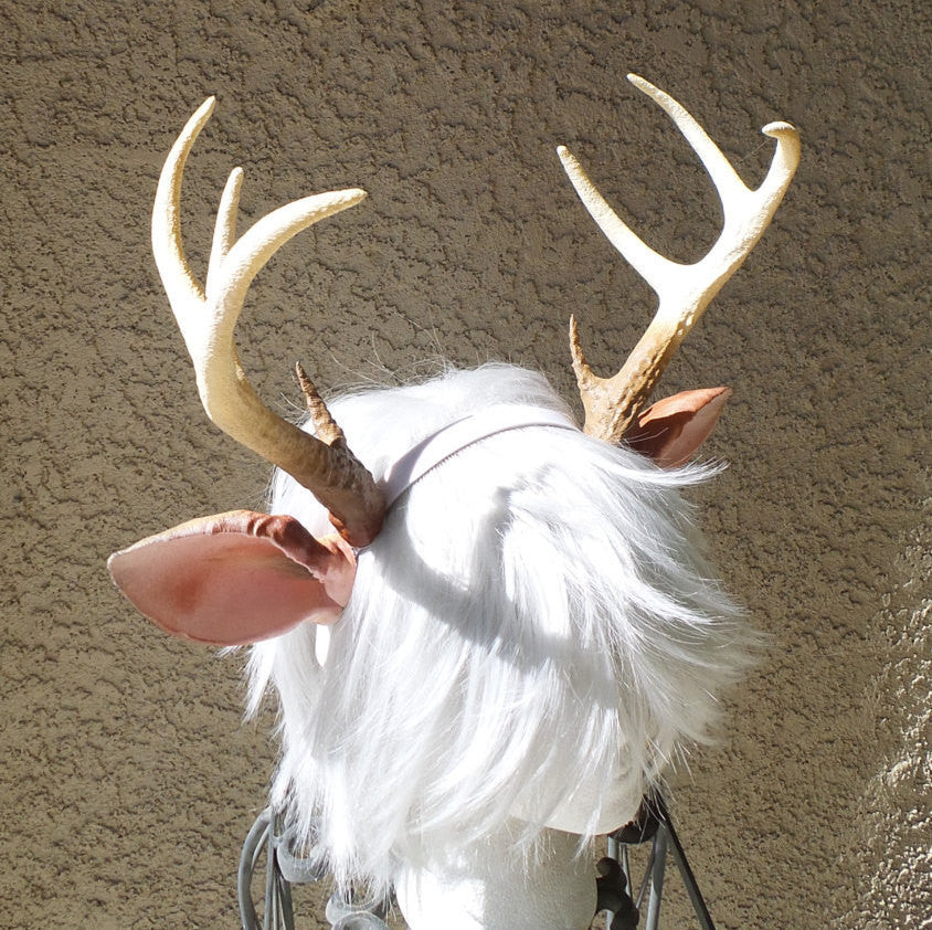 NEW ARRIVAL! Realistic  Doe/Deer Antlers Horns and optional ears  3D Printed (Ultra Light Weight Plastic) Reindeer Antlers comic-con - Mud And Majesty