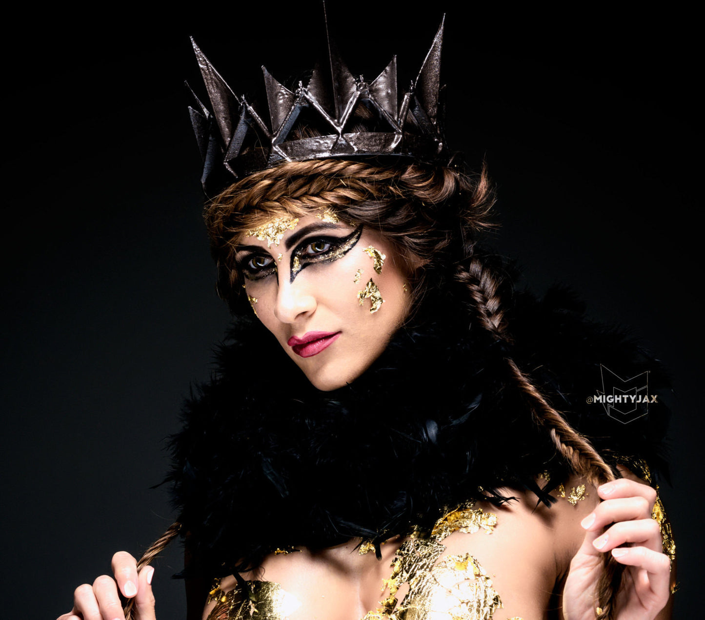 Gold crown Ravenna Inspired Adult queen crown 3d printed - Mud And Majesty