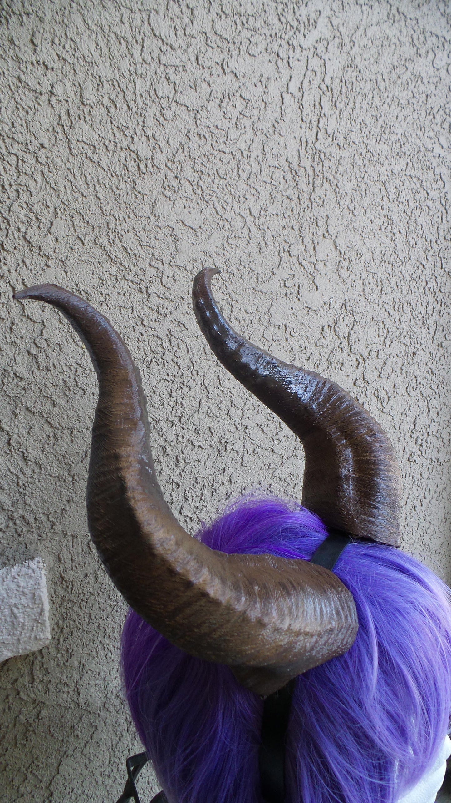 NEW PREMIUM! 13" curve Maleficent Inspired Horns 3D Printed (Ultra Light Weight Plastic) Suitable for adults comic-con - Mud And Majesty
