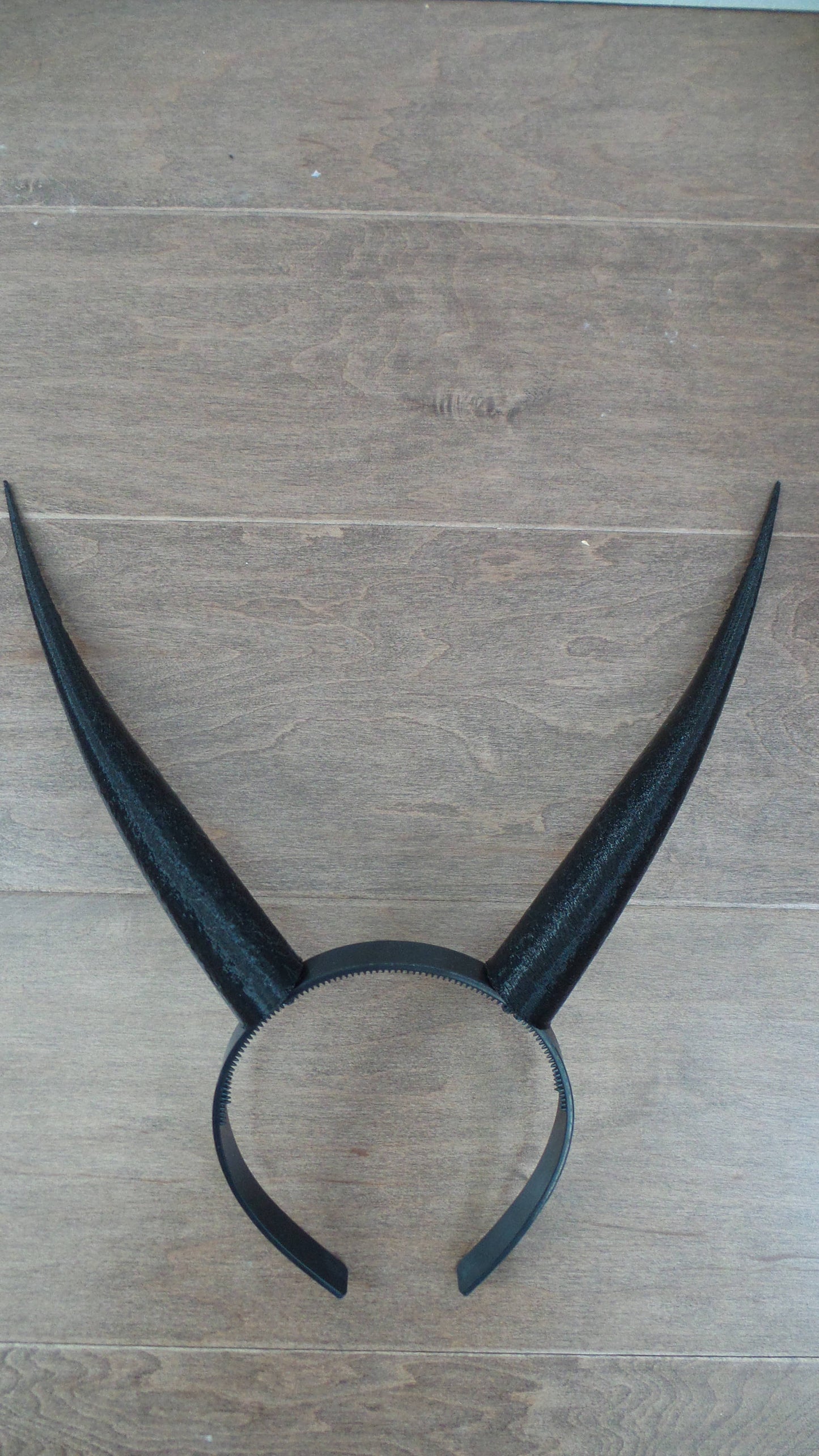 Elegant Black Gazelle horns Goat horns on headband Elegant smooth cosplay horned headband long and thin Photo prop horns Furry addition - Mud And Majesty