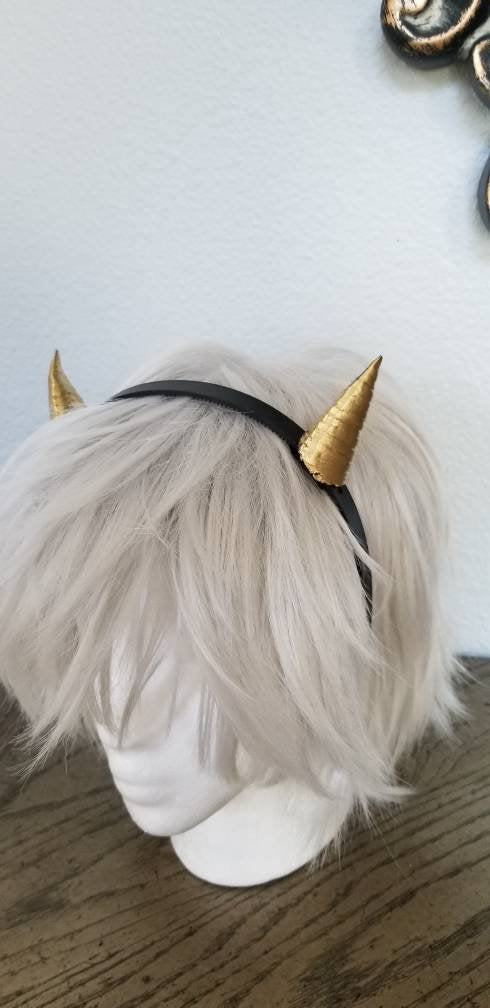 Dragon inspired 3d printed lightweight set horns on headband DIY costume addition dragon ears horned beast set lizzard horns paintable set - Mud And Majesty