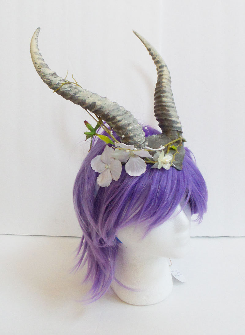 Elvish crown elven horned crown elvish horns Gazelle horns gazelle headband larp comic-con - Mud And Majesty