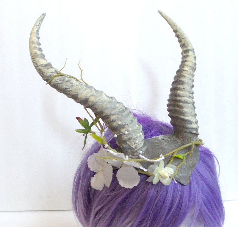 Elvish crown elven horned crown elvish horns Gazelle horns gazelle headband larp comic-con - Mud And Majesty