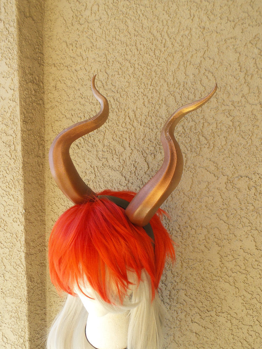 Huge Matador Bull horns 3D printed from PLA(light weight plastic) Coppe-Gold ombre - Mud And Majesty
