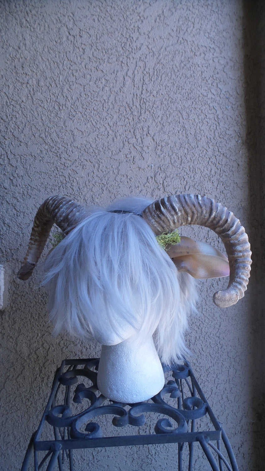 NEW ARRIVAL RAM horns headband 3D printed cosplay comicon fantasy horns with ears option wow large - Mud And Majesty