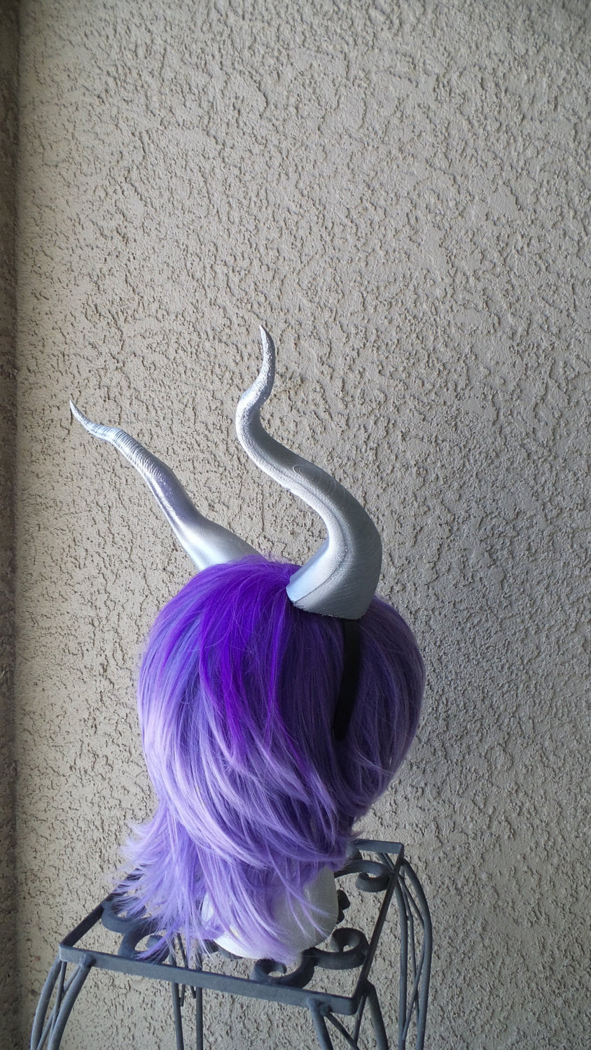 BEST SELLING! silver Classic Young Maleficent Inspired Horns 3D Printed choose your color comic-con - Mud And Majesty