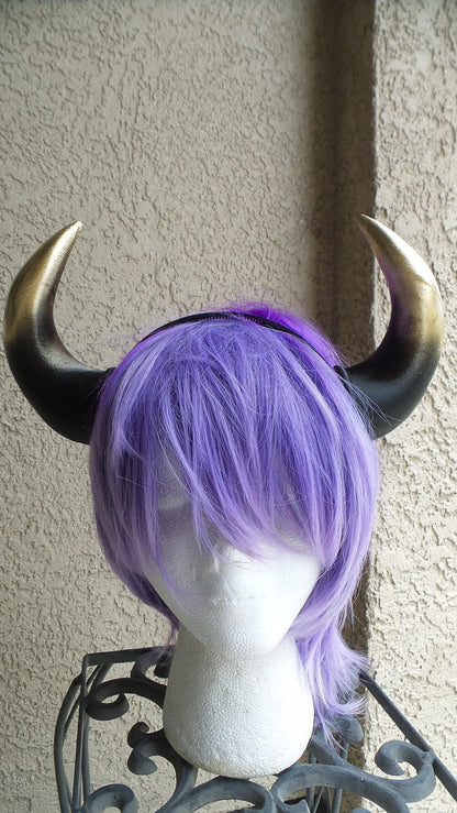 3D printed Light weight bull horns Ombre gold black fursuit horns Matador horns