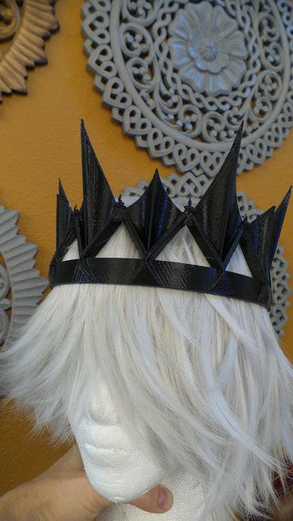 The dark queen Burnished Pewter crown Ravenna Inspired Adult queen crown 3d printed