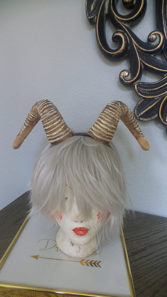 NEW ARRIVAL RAM horns headband 3D printed cosplay comicon fantasy horns
