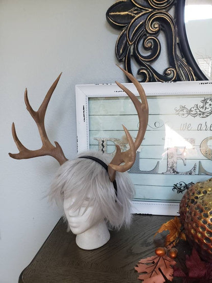 NEW! Realistic Doe Elk Deer Antlers Horns XL stag antlers 3D Printed (Ultra Light Weight Plastic) Reindeer Antlers comic-con