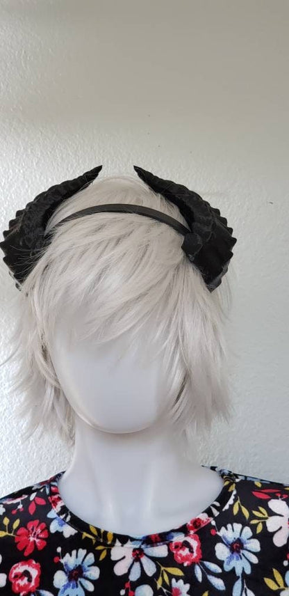 Deanerys Dragon inspired 3d printed set horns on headband DIY costume addition dragon ears  horned beast set lizzard horns sleeck horns