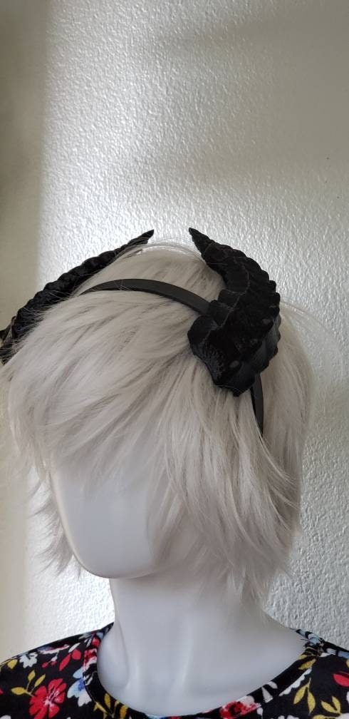 Deanerys Dragon inspired 3d printed set horns on headband DIY costume addition dragon ears  horned beast set lizzard horns sleeck horns