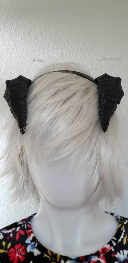 Deanerys Dragon inspired 3d printed set horns on headband DIY costume addition dragon ears  horned beast set lizzard horns sleeck horns