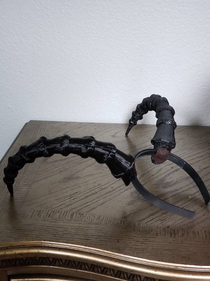 Mountain Goat horns Krampus horns on headband  lightweight cosplay horned headband long and thin Photo prop horns Furry addition
