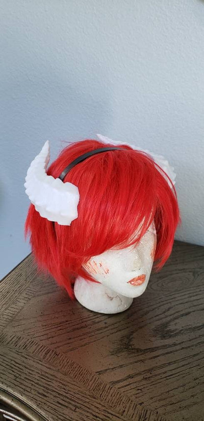 Deanerys Dragon inspired 3d printed set horns on headband DIY costume addition dragon ears four horned beast set lizzard horns sleeck horns