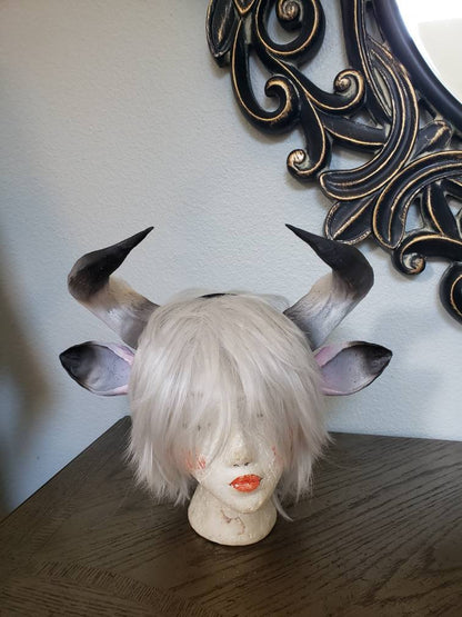 Minotaur Horns and Ears- Long Horn Cow-Bull Matador horns headband 3D printed cosplay comicon fantasy horns  wow lightweight horns overlord