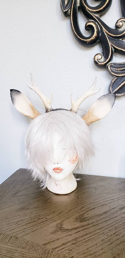 NEW ARRIVAL! Realistic  Doe / Deer Antlers Horns and optional ears  3D Printed   Antlers comic-con Jackalope style