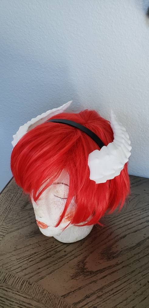 Deanerys Dragon inspired 3d printed set horns on headband DIY costume addition dragon ears four horned beast set lizzard horns sleeck horns