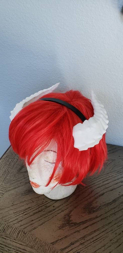 Deanerys Dragon inspired 3d printed set horns on headband DIY costume addition dragon ears four horned beast set lizzard horns sleeck horns