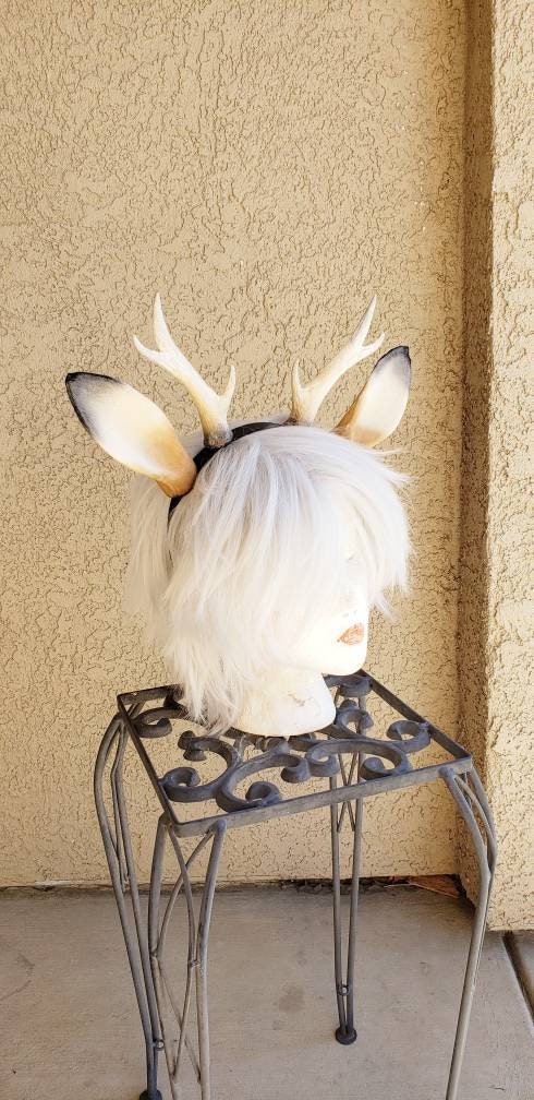 NEW ARRIVAL! Realistic  Doe / Deer Antlers Horns and optional ears  3D Printed   Antlers comic-con Jackalope style