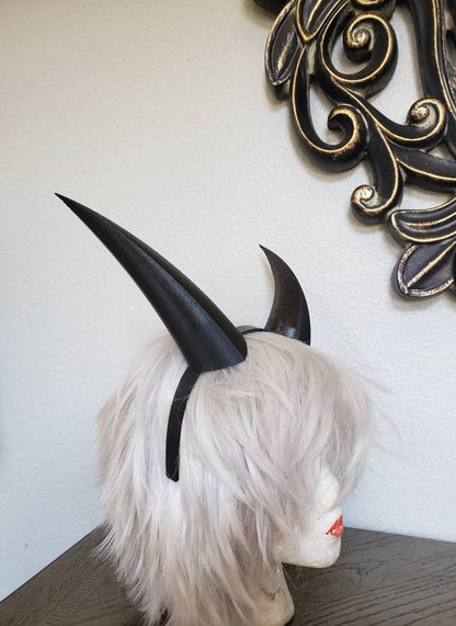 Dragon inspired 3d printed lightweight set horns on headband DIY costume addition dragon ears horned beast set lizard horns paintable set