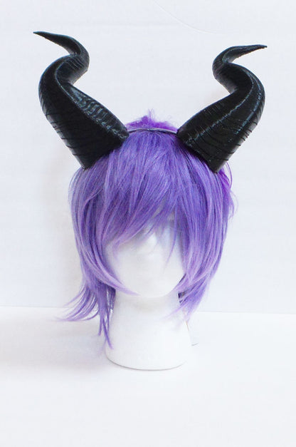 BLACK Large Horns 12.5" Maleficent Inspired Horns  3D Printed (Ultra Light Weight Plastic) Suitable for adults comic-con