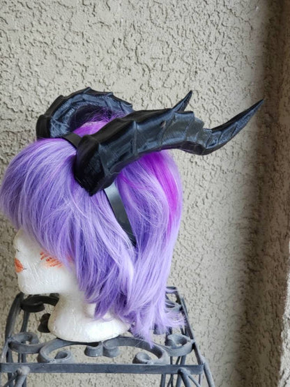 Fantasy Large Dragon horns Snake Dragon 3d printed horns on headband dragon costume headress large goat horns beast horns dinosaur cosplay