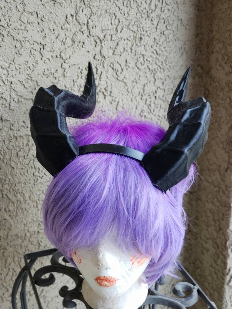 Fantasy Large Dragon horns Snake Dragon 3d printed horns on headband dragon costume headdress large goat horns beast horns dinosaur cosplay