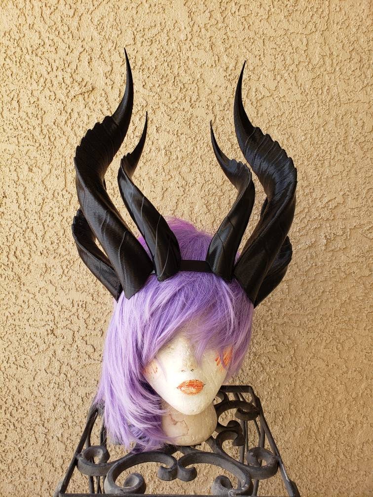 Fantasy Dragon Elegant long Dragon 3d printed horns three sets on headband costume addition dragon comicon fantasy  lizzard horns