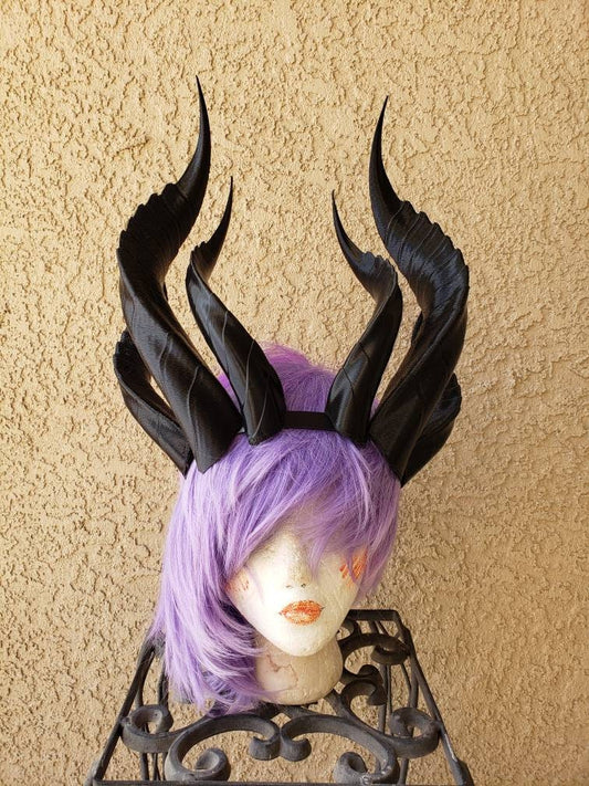 Fantasy Dragon Elegant long Dragon 3d printed horns three sets on headband costume addition dragon comicon fantasy  lizzard horns